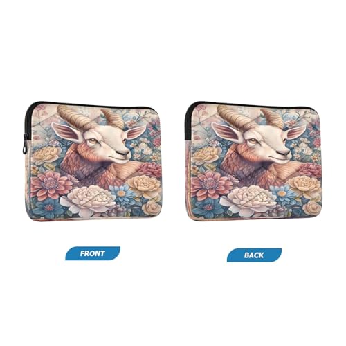 Funda para laptop tamaño grande con diseño Goat Flowers miniatura 2