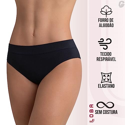 Kit 05 Calcinhas Lupo Sem Costura Clássica Microfibra Feminino Adulto | 3 Rosa Queimado - 2 Preto |