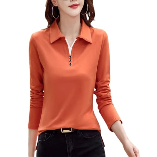 Polo en coton unicolore pour femme keusyoi confortable et doux