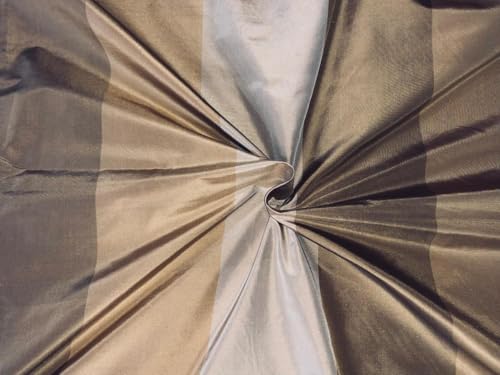 Tissu soie à rayures beige doré au mètre pour confection robe de soirée