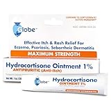 Globe Hydrocortisone Maximum Strength Transparent Ointment 1%,1 oz | Anti-Itch Topical Ointment for Redness, Swelling, Itching, Rash, Dermatitis, Bug/Mosquito Bites, Eczema, Hemorrhoids & More