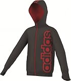 adidas YB LR B FZ Hood - Sudadera para Hombre, Color Blanco/Rojo, Talla 152
