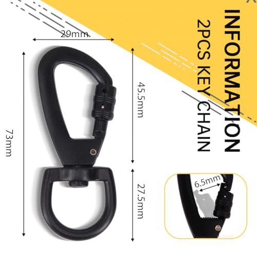 XYTAHDM 2er Karabinerhaken Set mit Drehwirbel und Schraubendreher, Karabiner Wirbel Karabiner D-Ring Karabinerhaken Silber, Karabiner für Hundeleine, Karabiner mit Drehwirbel für Taschenzubehör