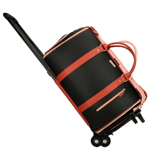 Trendfetchus Foldable Travel Bag 2.0 with Wheels, 2-in-1 Convertible Foldable Bag Large Capacity, Lightweight Expandable Duffel for Travel Weekender Garment Storage (Black+wheels)