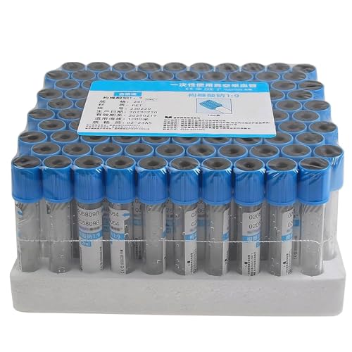 100 Stück Vakuum-Blutentnahmeröhrchen 5 Ml,Einweg Vakuum Unterdruckröhrchen,Natriumcitrat 1:9 Antikoagulations Blutentnahmeröhrchen