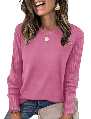 Image of SAMPEEL Sweatshirt for Women Long Sleeve Shirts Crewneck Sweaters Fall Fashion Outfits 2025 Trendy Tunic Tops Plus Size