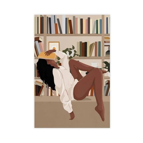 Impression sur toile femme noire cadeau idéal pour passionnés de lecture