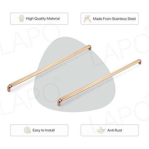 Image of LAPO 36 Inch Pull Handles for Kitchen Cabinets & Drawers, Sleek Rosegold Window Drawer Handles for Almirah and Cupboard,Reliable Grip Support (900mm, Rosegold Finish, Pack of 2)