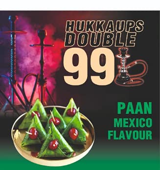HUKKAUPS DOUBLE99 Herbal Hookah Flavour Pan Mexico Flavour with 5 Long Filters - Premium and Long Lasting Flavour for Hookah