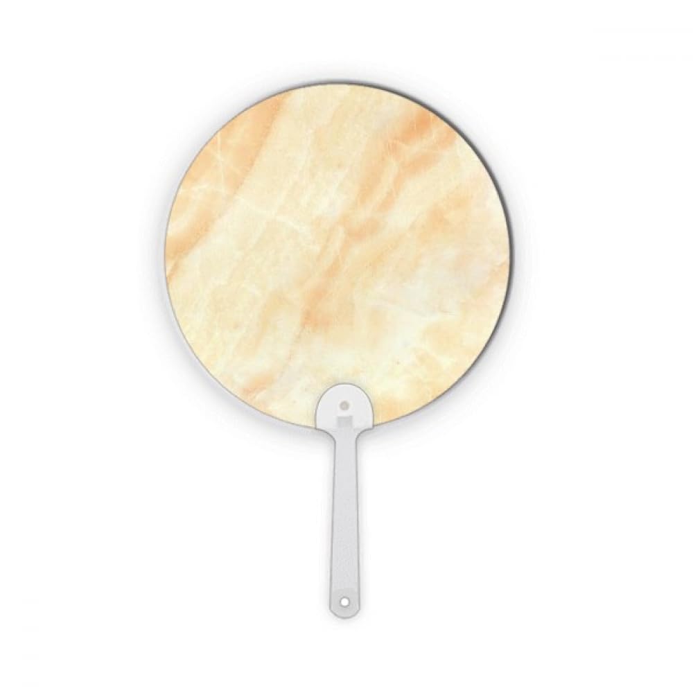 Éventail rond en plastique motif sergé marbre pour refroidissement et décoration artisanale