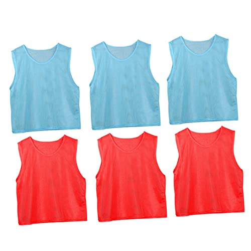 CLISPEED 12 Peças De Futebol Vermelho Claro Para Pinnies Camisa Esportiva Babadores Azuis Camisetas