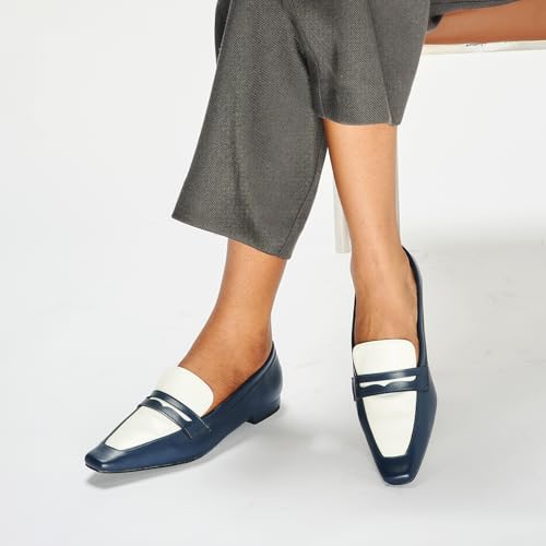 Image of C.Paravano Loafer Women Penny Loafers Flat Shoes for Women Slip On Shoes Crocodile-Embossed