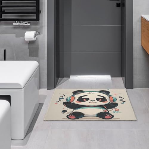 Tapis panda super absorbant avec envers caoutchouc antidérapant