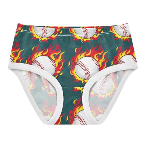 Joisal Bright Toddler Underwear Floral 2t Cotton Cute Panties Girl Flaming Baseballs Cool Underpants Briefs