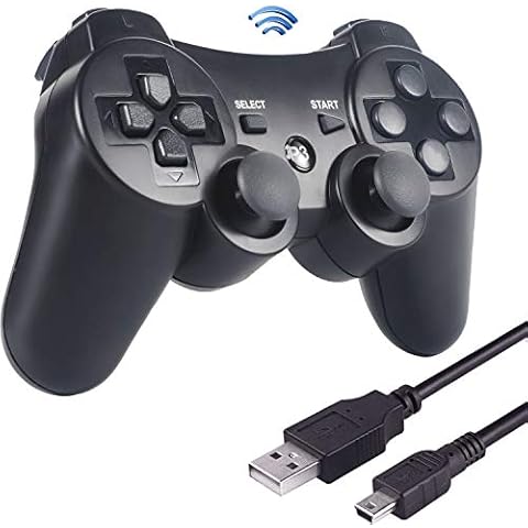 Sefitopher PS3 Wireless Controller Bluetooth Game Controller Compatible for Playstation 3 for PS3 Controller Gamepad Joystick Dual Vibration 6-Axis Joypad with Charging Cable Cover