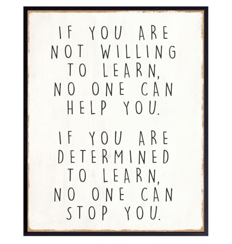 Office Accessories Classroom Decorations - Motivational Decor Positive Sayings for Wall Decor, Homeschool Artwork Teacher Supplies, Educational Posters, Classroom Wall Art, School Inspiring Quotes