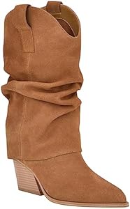 Nine West Yodown - Botas Occidentales Para Mujer, Gris Claro 050