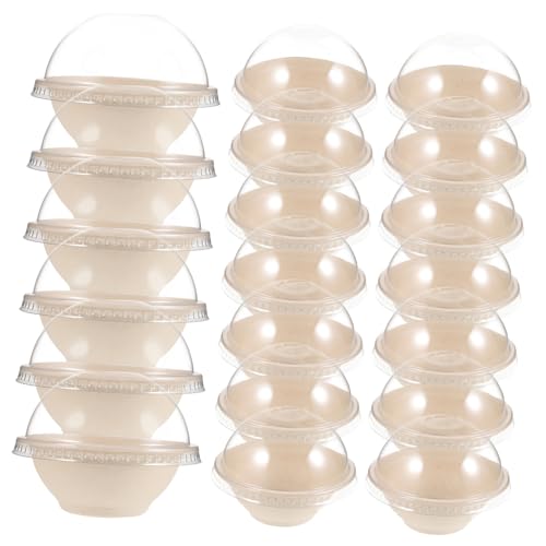 KICHOUSE 50個 使い捨てアイスクリーム紙コップピクニックボウル ヨーグルトカップ スープカップ 温かいスープボウルに行きます 使い捨て食品カップ 紙製のテイクアウトボウル サンデーカップ