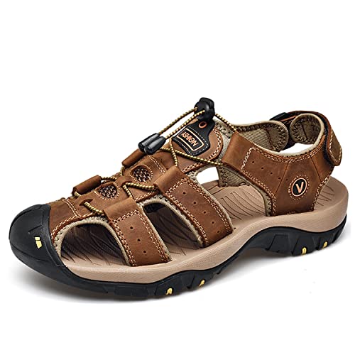 Sandales en cuir pour hommes BININBOX de sport et randonnée pour l'été