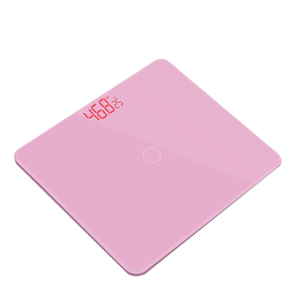 電子体重計、家庭用小型人体正確な体重計充電測定室温ナイトVisionBathro（ピンク）