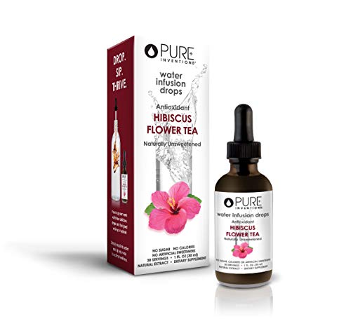 Pure Inventions Hibiscus Flower Tea Immunity Support Drops - Wellness Drops - For Antioxidants and Hydration 30 Servings