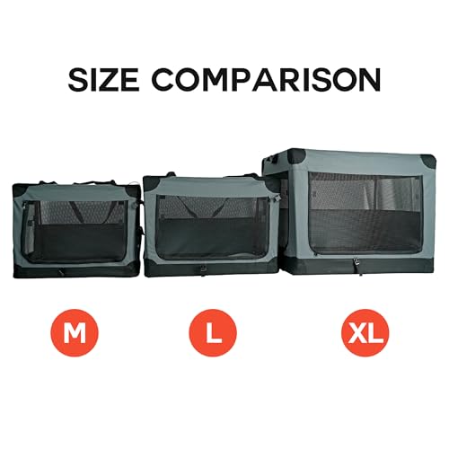 Ashfield & Harkness: Collapsible Soft Dog Crate - 42" - Gray, Sherpa Lined Mat, Durable Mesh Windows, Portable Foldable Pet Kennel, Indoor & Outdoor by Asfield & Harkness - Image 6