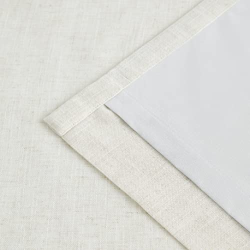 Image of Vision Home Natural Pinch Pleated Full Blackout Curtains Linen Blended Room Darkening Window Curtains 63 inch for Living Room Bedroom Thermal Insulated Pinch Pleat Drapes with Hooks 1 Panel 60 inchWx63 inchL