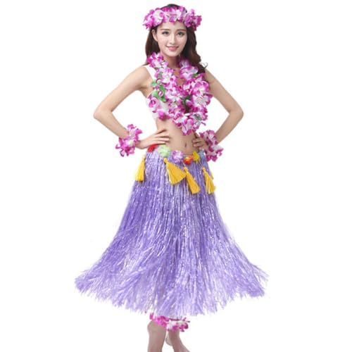 Set de Guirnalda y Falda Hawaiana Púrpura para Fiestas y Regalo 5