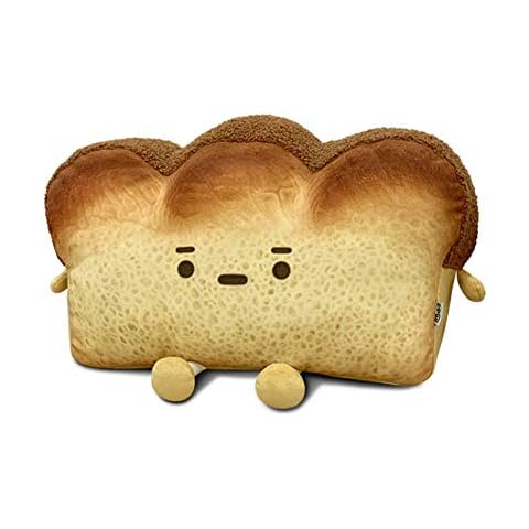 LAARNT Creative Toast bread Plush Pillow Cartoon plush toy Slice Bread Pad Pillow Emotional expression sofa cushion Cover