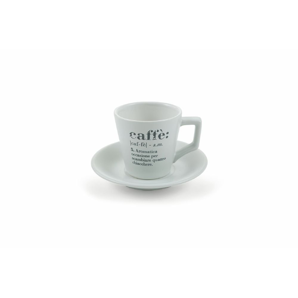 Villa D'Este Victionary Kaffeetassen-Set Porzellan Kaffeebecher mit Untertasse und Aufsteller