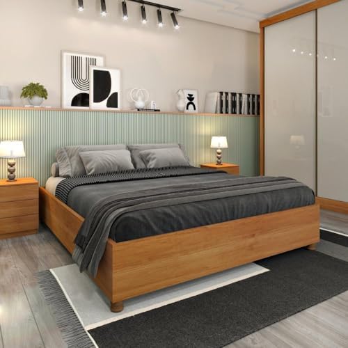Cama Queen em Mdp 203cmx164cm Mônaco Cinamomo