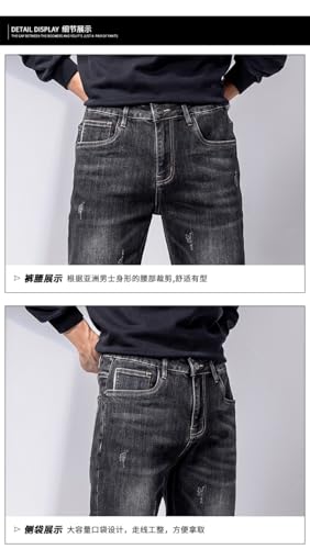Jeans Pants Trousers Denim Spring and Autumn Men's Stretch Slim Fit Small Classic Casual Long4