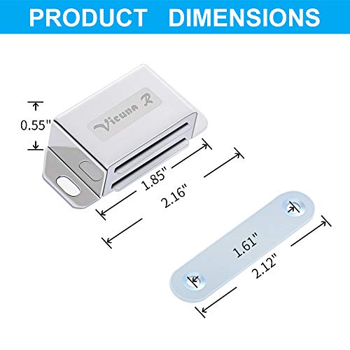 4 Pack Cabinet Door Magnets, Upgrade Stainless Steel Magnetic Door Catch, 20 lbs Cabinet Magnetic Catch with Strong Magnetic for Kitchen Cupboard Wardrobe Closet Drawer Latch (with Screws)
