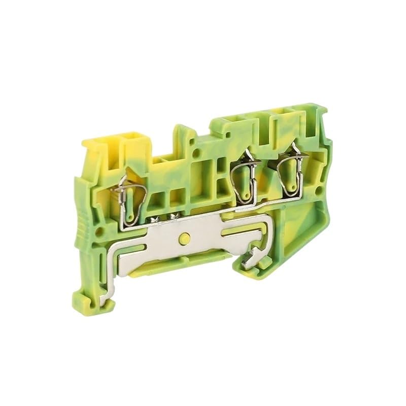 ST2.5-TW-PE Din Rail Ground Wire Connector for 2.5mm² 3 Connections Spring Terminal Block 5Pcs(5 Pcs)