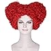 Adult Short Curly Hot Red Hair with Heart Style Cosplay Costume Wig Queen Halloween