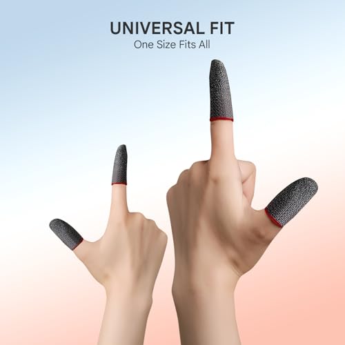 Image of Humble Mobile Gaming Thumb & Finger Sleeves, Anti-Slip Sweat-Proof High Precision Touch-Sensitive for PUBG, BGMI, COD Mobile & Free Fire - Breathable, Washable & Universal Fit - 3 Pairs (6 Pcs)
