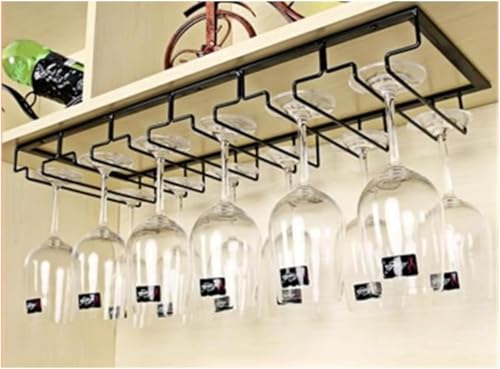 Biizheワイングラスホルダー グラスホルダー ワイン ワイングラスハンガー 吊り下げ ワイングラスラック ワイヤー ワイングラス置き ワイングラス収納 ワイングラス乾燥 水切り (ブラック6スロット)