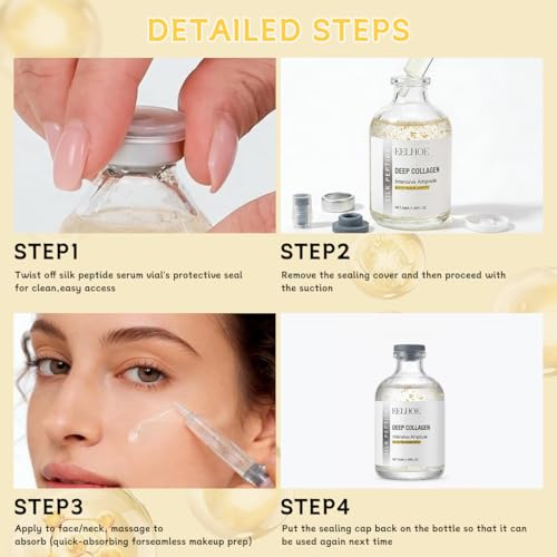 Generic 2PCS Silk Peptide Intensive Lifting Ampoule,instant Face lift Serum, Smooths Wrinkles, Improves Elasticity, Hydrating, Tightening, Suitable For All Skin Types