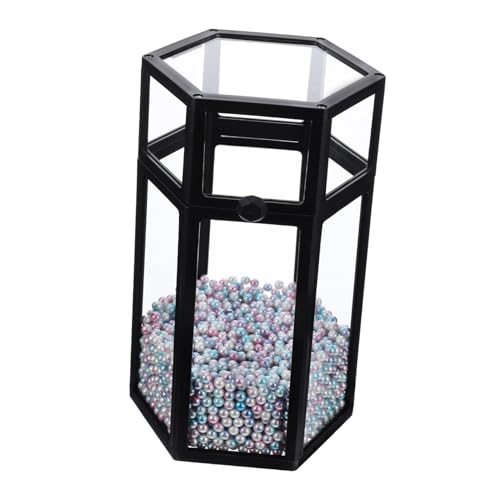 Boîte de rangement transparent verre avec couvercle support cosmétiques