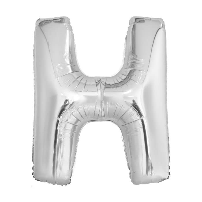 Amscan 9909557 9909557 Silber Buchstabe H SuperShape Folienballon-38 Silber