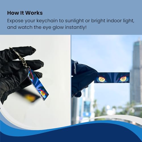 Image of Akaza Glowing Eyes Keychain - Compatible with Demon Slayer Anime, Luminous Upper Moon Three Acrylic Key Ring, Glow-in-the-Dark Anime Accessory, Otaku Gift, Key Holder & Bag Charm for Fans