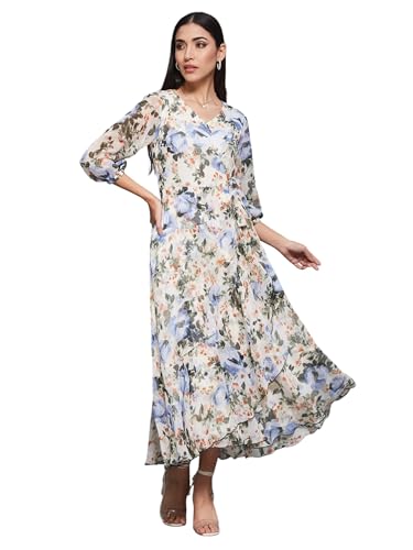 Image of Miss Chase Women's Round Neck Cap Sleeves Lace Knee -Long Skater Dress