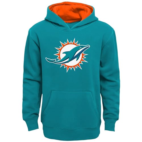 Outerstuff NFL Kids Youth 4-20 Official Primary Logo Prime Pullover Fleece Lined Hoodie Sweatshirt (US Numeric Size: 18-20 Regular Miami Dolphins - Aqua)