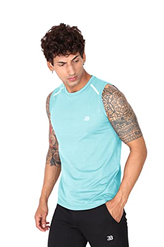Image of Big Button Mens Dry Fit Stretchable Cut Sleeves Sports Tshirt Tank Top