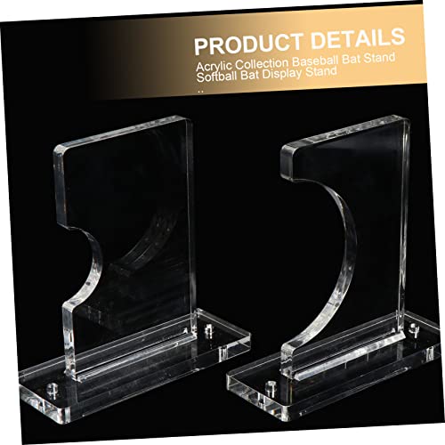 balacoo Baseball Showcase Stand Acrylic Display Holder Wall-mounted Bat Storage Rack for Sports Enthusiasts