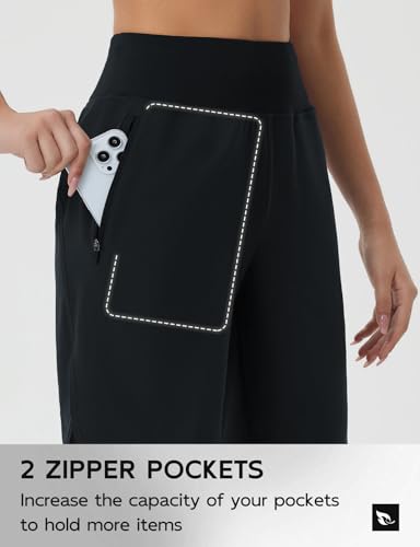 baleaf Women's Bermuda Long Shorts 9" Knee Length Athletic Running Shorts with Zip Pockets Stretch Loose Summer UPF 50+3