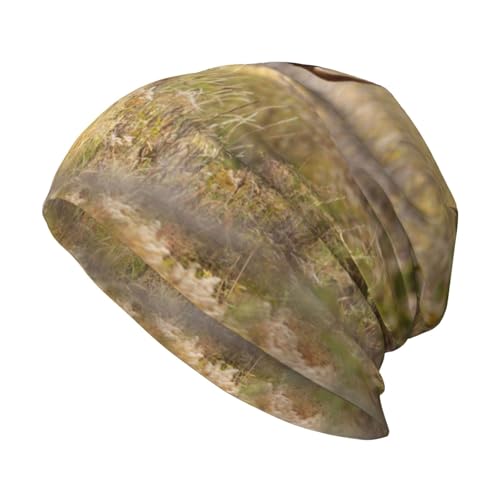 Poadnly Wildtier Elch Stan im Wald,Skull Cap Strickmütze Polyester Balaclava Slouchy Beanie Mütze Laufmütze