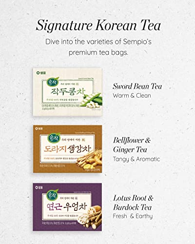 SEMPIO Lotus Root & Burdock Tea – 100% Korean Ingredients, Mild Roasting, Refreshing Herbal Blend, Sugar-Free, Caffeine-Free, Calming & Relaxing (40 Tea Bags, Pack of 1) - Thumbnail 6