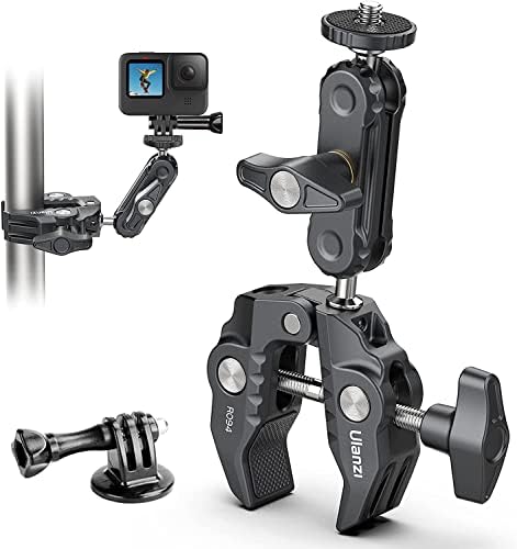ULANZI Super Clamp Camera Mounting Accessory Monitor 360° Ballhead Magic Arm Double Ball Head Adapter with 1/4"-20 & 3/8"-16 Thread for Canon Nikon DSLR/Gopro/LED Lights/Ronin-M/Ronin MX/Freefly MOVI