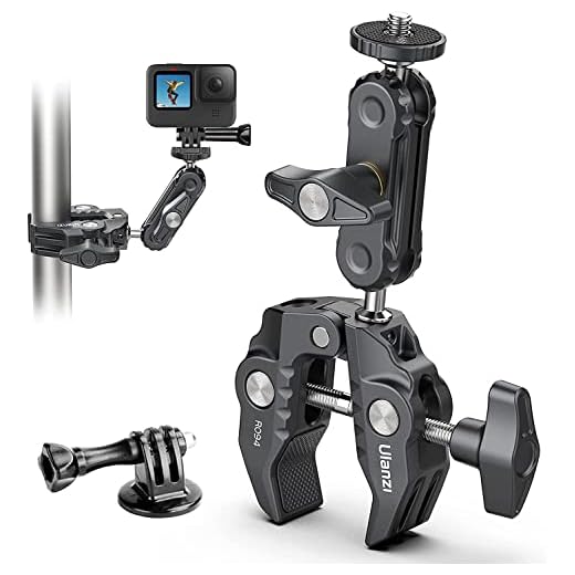 ULANZI Super Clamp Camera Clamp Mount Monitor 360° Ballhead Magic Arm Double Ball Head Adapter with 1/4"-20 & 3/8"-16 Thread for Canon Nikon DSLR Camera/Gopro/LED Lights/Ronin-M/Ronin MX/Freefly MOVI